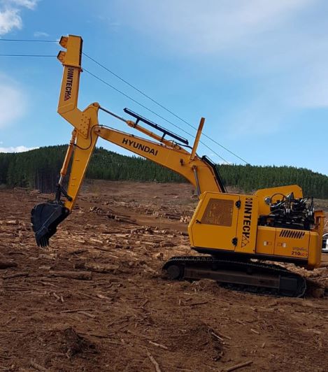 HPE Africa’s Hyundai R210LC-7 excavator converted to HT shovel yarder for logging operations